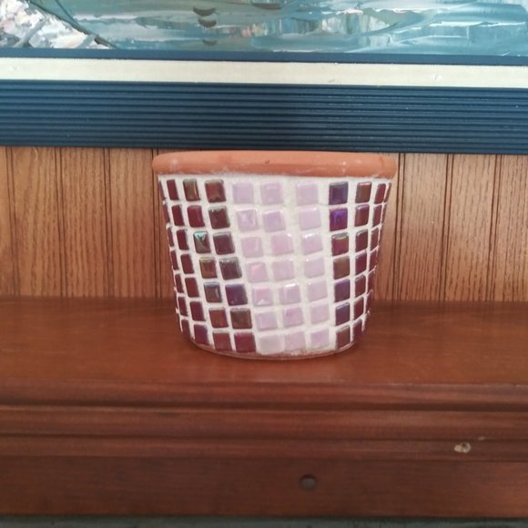 **PRICE REDUCED** Hand Crafted Mosaic Tile Flower Pot - Picture 2 of 12